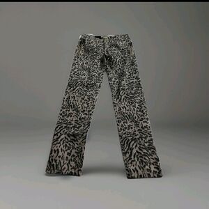 Democracy Animal Print Straight Leg Jeans - Black and Tan